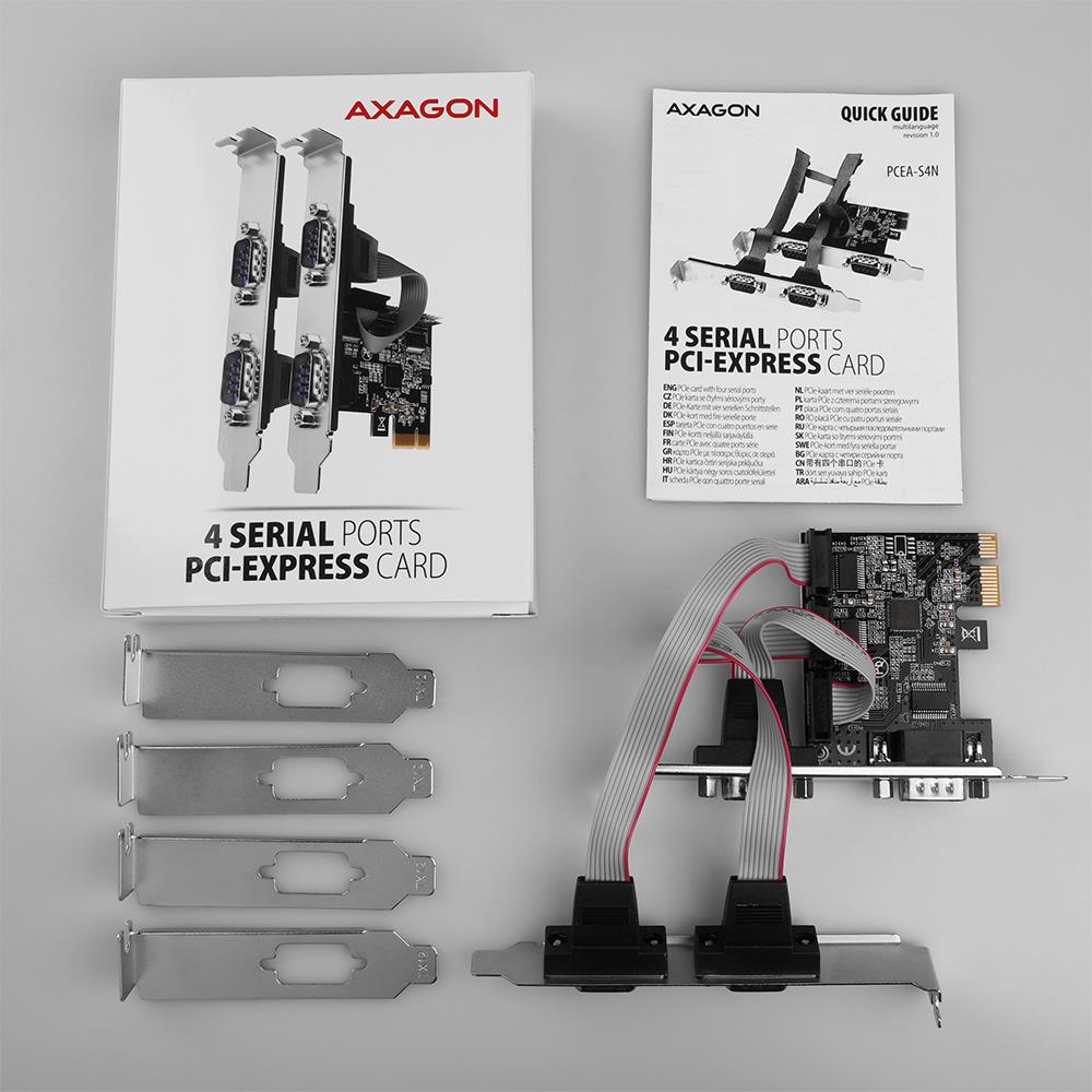 NET CARD PCIE 250KBPS 4PORT/SP&LP PCEA-S4N AXAGON