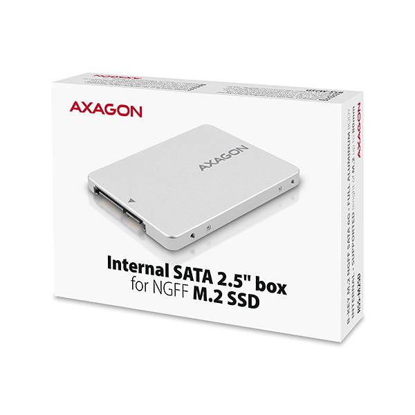 Axagon RSS-M2SD Sidabrinė SSD Laikiklio Dėžė 2.5"