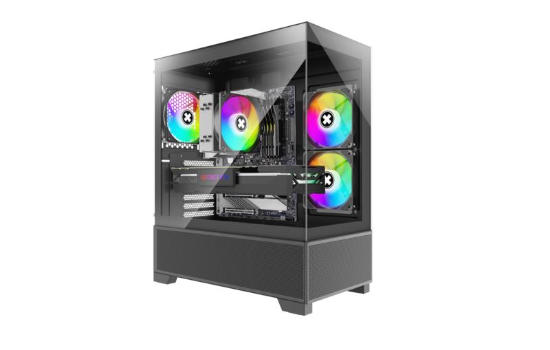 Case|XILENCE|XG172|MidiTower|Case product features Fan control panel/Transparent panel|Not included|Colour Black|XG172