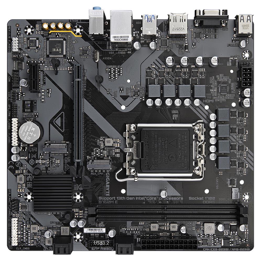 Mainboard|GIGABYTE|Intel B760 Express|LGA1700|Micro-ATX|Memory DDR5|Memory slots 2|B760ME1.0