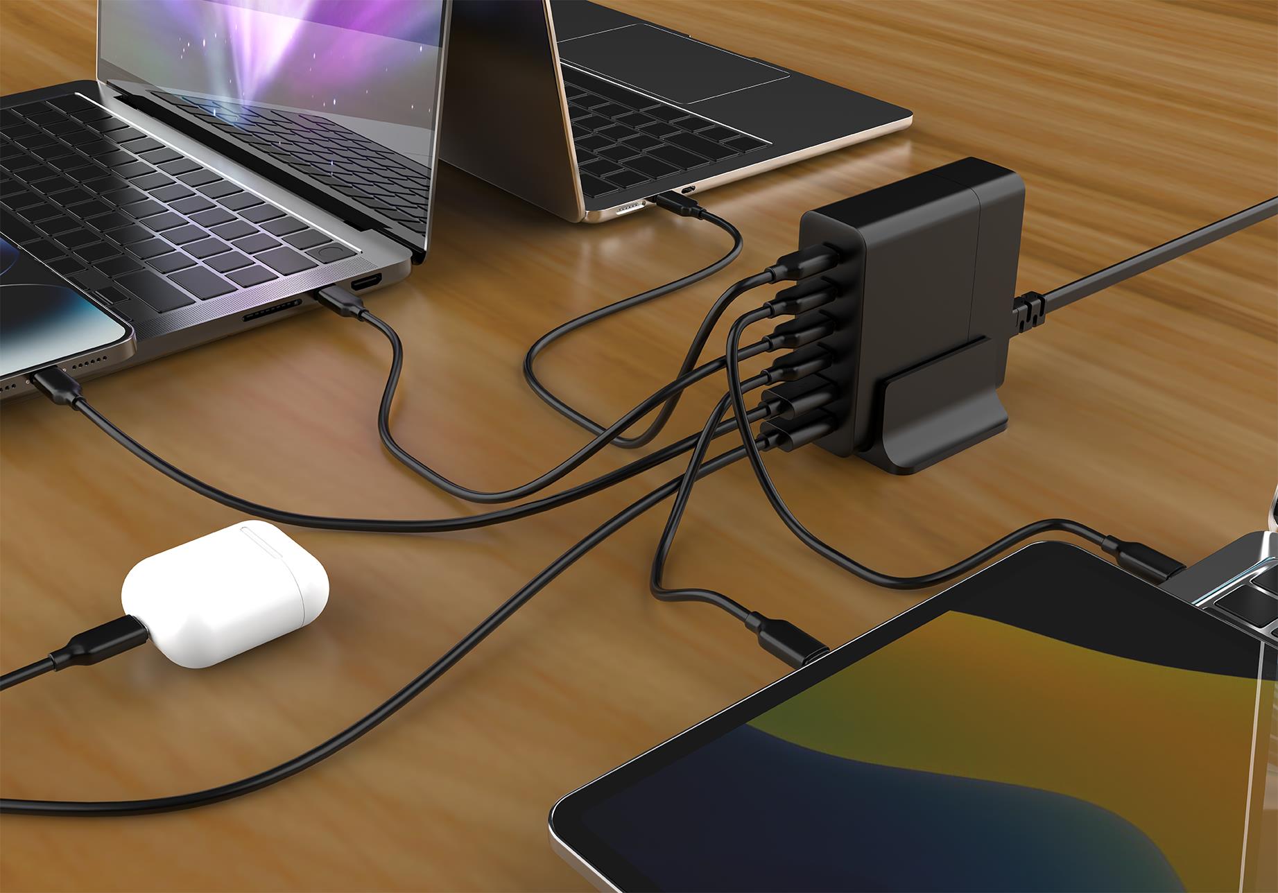 CHARGER USB UNIVERSAL 6P 75W/TA-UC-2A4C-PD75-01-BK GEMBIRD