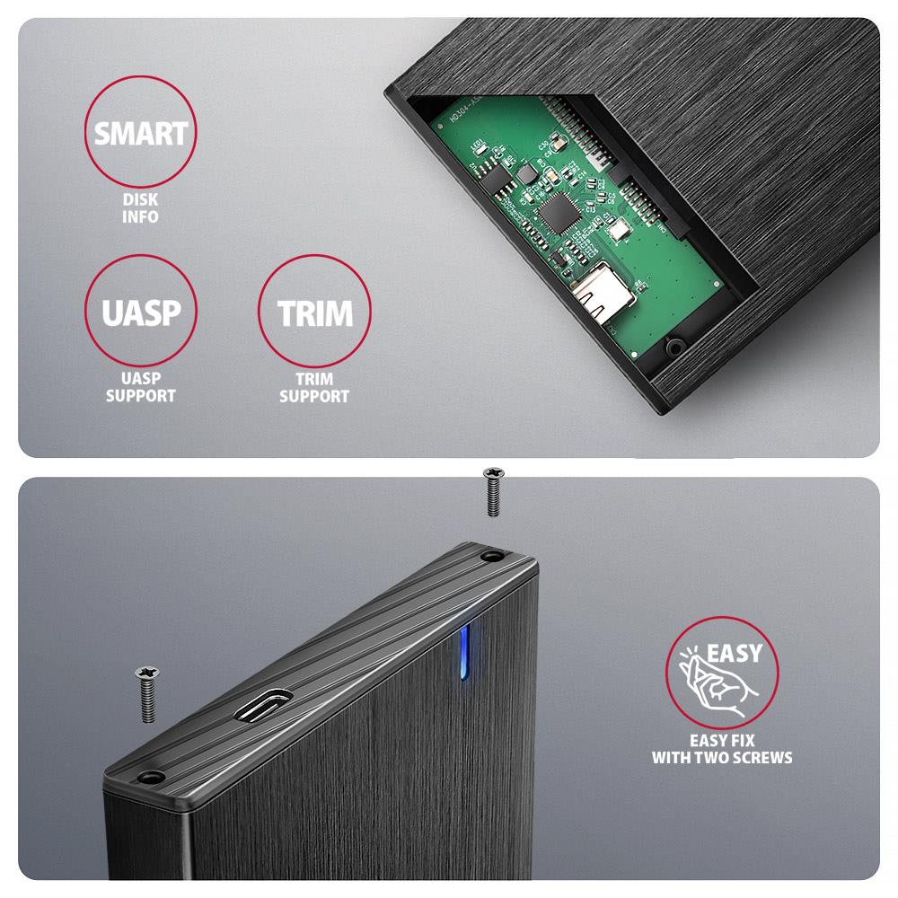 HDD ACC ENCLOSURE 2.5"/USB3.2 EE25-XA6C AXAGON