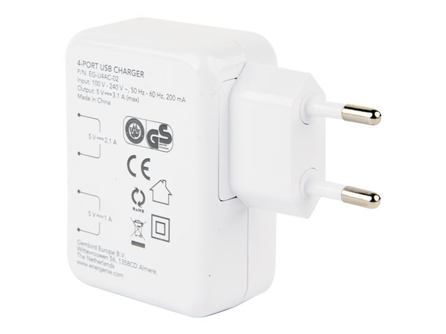 ENERGENIE EG-U4AC-02 4-port charger