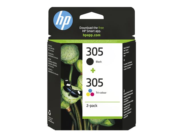 HP 305 2-Pack Tri-color/Black Original