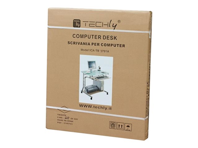 TECHLY Compact Desk for PC Metal Glass