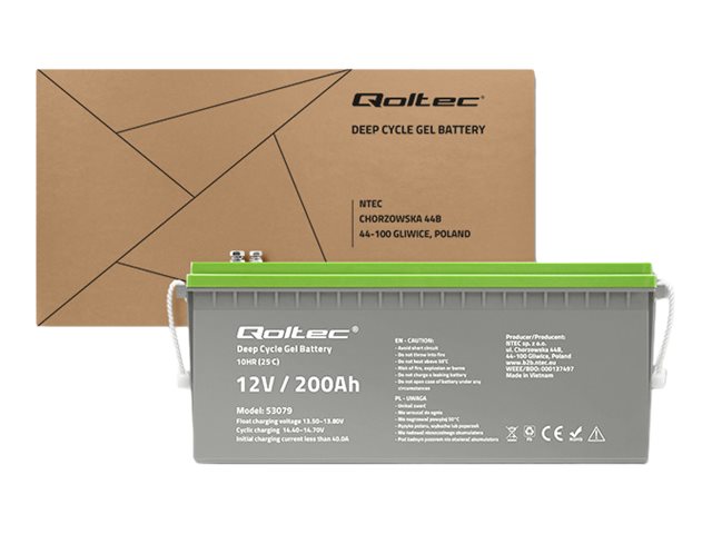 QOLTEC 53079 Deep Cycle Gel battery 12V