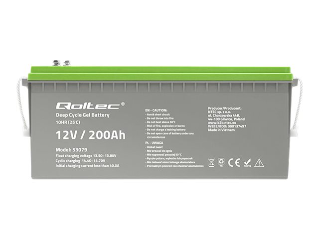 QOLTEC 53079 Deep Cycle Gel battery 12V