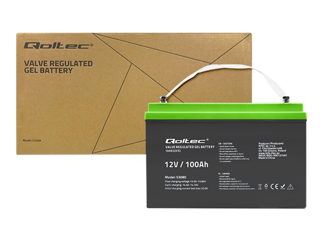 QOLTEC 53080 Gel Battery 12V 100Ah