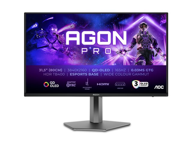 AOC 31.5inch 3840x2160 QD OLED 165Hz HDR